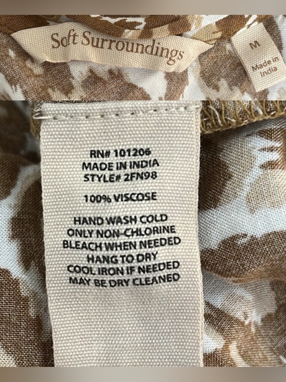 Soft‎ Surroundings Kara Tiered Maxi Dress Brown Leopard  Print Size Medium - Picture 16 of 16
